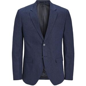 JACK & JONES Heren Jprriviera Linnen Blazer Slim Fit Sn, Donkermarine/Pasvorm: Slim Fit, 54 JACK & JONES Heren Jprriviera Linnen Blazer Slim Fit Sn, Donkermarine/Pasvorm: Slim Fit, 54
