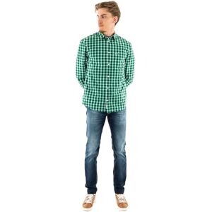 Tommy Hilfiger Tommy Jeans Geruit overhemd met lange mouwen voor heren, Groene Malachiet Check, S Tommy Hilfiger Tommy Jeans Geruit overhemd met lange mouwen voor heren, Groene Malachiet Check, S