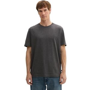 TOM TAILOR Heren T-shirt, 10617 Black Grey Melange, XXL TOM TAILOR Heren T-shirt, 10617 Black Grey Melange, XXL