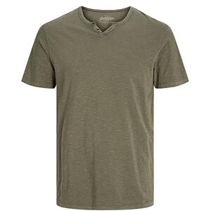 JACK & JONES Heren T-shirt gemêleerd GEDEELDE kraag T-shirt, groen (Dusky Green/Slim), XL JACK & JONES Heren T-shirt gemêleerd GEDEELDE kraag T-shirt, groen (Dusky Green/Slim), XL