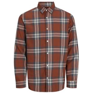 JACK & JONES Jorjoshua Ls Ln Flannel Check Shirt, Arabische Spice, S JACK & JONES Jorjoshua Ls Ln Flannel Check Shirt, Arabische Spice, S