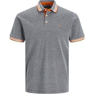 JACK & JONES Heren Slim Fit Polo JJEPAULOS Effen Zomer Overhemd Kraag Kort Basic Katoen, Colour:Grey, Size:S JACK & JONES Heren Slim Fit Polo JJEPAULOS Effen Zomer Overhemd Kraag Kort Basic Katoen, Colour:Grey, Size:S