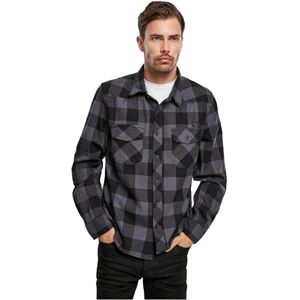 Brandit Checkshirt Flanellen overhemd zwart-grijs 7XL 100% katoen Casual wear, Rock wear Brandit Checkshirt Flanellen overhemd zwart-grijs 7XL 100% katoen Casual wear, Rock wear