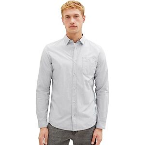 TOM TAILOR Heren slim fit overhemd met fijne strepen van katoen, 32292-Off White Navy Dobby Structuur, XL TOM TAILOR Heren slim fit overhemd met fijne strepen van katoen, 32292-Off White Navy Dobby Structuur, XL