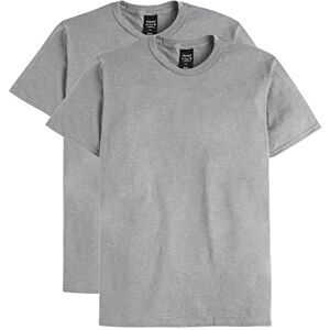 Hanes Heren Nano Premium Cotton T-Shirt (Pack van 2), Licht staal., S Hanes Heren Nano Premium Cotton T-Shirt (Pack van 2), Licht staal., S