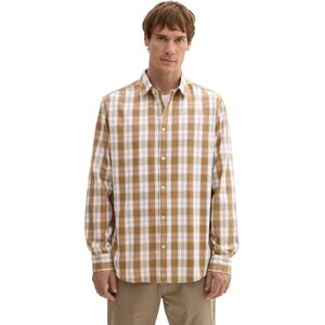 TOM TAILOR 1044704 Regular Fit overhemd met ruitpatroon voor heren, 30735 Otter Brown Off White Check, XXL TOM TAILOR 1044704 Regular Fit overhemd met ruitpatroon voor heren, 30735 Otter Brown Off White Check, XXL