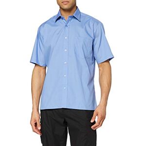 Premier Workwear Heren Poplin Korte Mouw Formele Shirt, Mid Blauw, S Premier Workwear Heren Poplin Korte Mouw Formele Shirt, Mid Blauw, S
