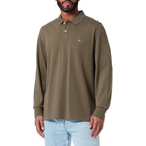 GANT Reg Shield Ls Pique Rugger Poloshirt voor heren, Racing Green, L GANT Reg Shield Ls Pique Rugger Poloshirt voor heren, Racing Green, L