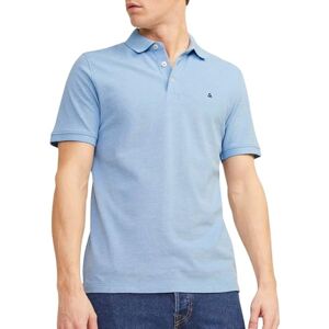 JACK & JONES Heren Slim Fit Polo JJEPAULOS Effen Zomer Overhemd Kraag Kort Basic Katoen, Colour:Azure, Size:XXL JACK & JONES Heren Slim Fit Polo JJEPAULOS Effen Zomer Overhemd Kraag Kort Basic Katoen, Colour:Azure, Size:XXL