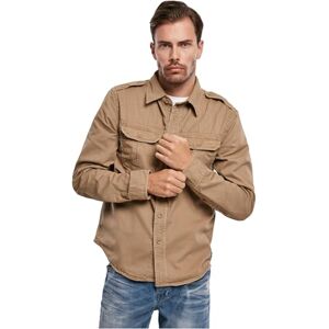 Brandit Vintage Shirt Longsleeve camel M 100% katoen Basics, Festival Brandit Vintage Shirt Longsleeve camel M 100% katoen Basics, Festival