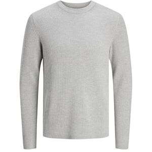 JACK & JONES Gebreide trui voor mannen, effen, gebreide, lichtgrijs gem., XS JACK & JONES Gebreide trui voor mannen, effen, gebreide, lichtgrijs gem., XS