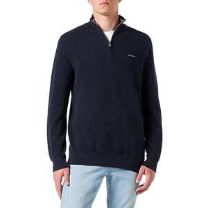 GANT Heren Cotton Pique Halfzip Pullover Evening Blue, Standaard, evening blue, 3XL GANT Heren Cotton Pique Halfzip Pullover Evening Blue, Standaard, evening blue, 3XL