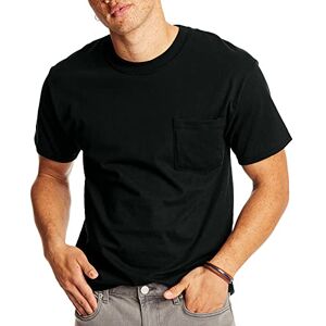 Hanes Men's Short Sleeve Beefy-T with Pocket, Black, Large Hanes Men's Short Sleeve Beefy-T with Pocket, Black, Large