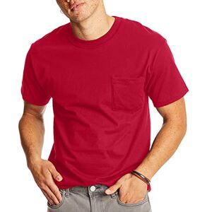 Hanes Beefy-T T-shirt voor heren, zwaargewicht T-shirt met zakken, volledig gesneden katoenen T-shirt met zak voor heren, ronde hals, 1 of 2 stuks, Diep Rood 1 Pack, XXL Hanes Beefy-T T-shirt voor heren, zwaargewicht T-shirt met zakken, volledig gesneden katoenen T-shirt met zak voor heren, ronde hals, 1 of 2 stuks, Diep Rood 1 Pack, XXL