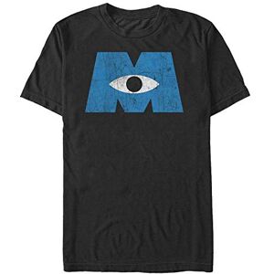 Pixar Unisex Monster's Inc-Distressed Logo Organic Short Sleeve T-Shirt, Zwart, XXL, zwart, XXL