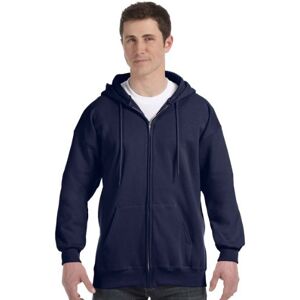 Hanes Ultimate Cotton® Fleece Hoodie met volledige rits voor volwassenen, Diepe marine, L Hanes Ultimate Cotton® Fleece Hoodie met volledige rits voor volwassenen, Diepe marine, L