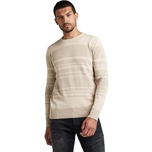 G-STAR RAW Heren Ronde Hals Trui Sweater, Veelkleurig (dk Talc/dk Brick Stripe C706-C991), XL G-STAR RAW Heren Ronde Hals Trui Sweater, Veelkleurig (dk Talc/dk Brick Stripe C706-C991), XL