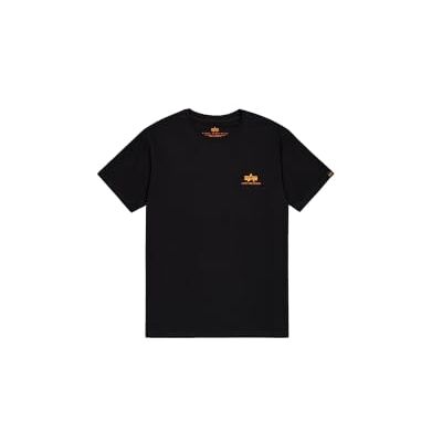 Alpha Basic T T-Shirt met Kleine logo voor mannen Black/Neon Orange Alpha Basic T T-Shirt met Kleine logo voor mannen Black/Neon Orange