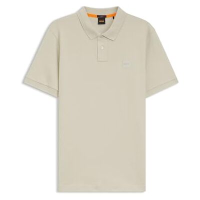 Boss Passenger Slim Fit poloshirt voor heren van stretchkatoen met logo-patch, lichtbeige, XL Boss Passenger Slim Fit poloshirt voor heren van stretchkatoen met logo-patch, lichtbeige, XL