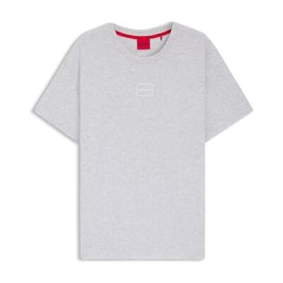 HUGO Heren Laze T-shirt van stretchkatoen met logo-print, Licht/Pastel Grey 052, XL HUGO Heren Laze T-shirt van stretchkatoen met logo-print, Licht/Pastel Grey 052, XL