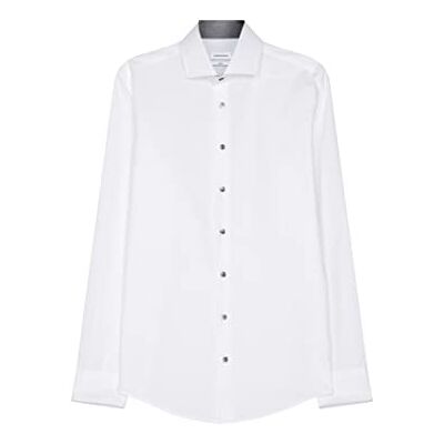 seidensticker Heren slim fit lange mouwen popeline hemd, wit, 40, wit, 40 seidensticker Heren slim fit lange mouwen popeline hemd, wit, 40, wit, 40