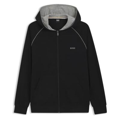 Boss Heren Mix&Match Jacket H Hoodie van stretchkatoen met ritssluiting en geborduurd logo, zwart 1, M Boss Heren Mix&Match Jacket H Hoodie van stretchkatoen met ritssluiting en geborduurd logo, zwart 1, M