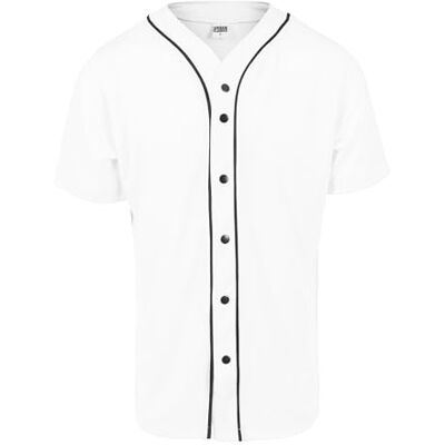 Urban Classics Baseball Jersey heren Casual Sportshirt, korte mouwen, T-shirt met knopen en strepen, V-hals, standaard pasvorm Urban Classics Baseball Jersey heren Casual Sportshirt, korte mouwen, T-shirt met knopen en strepen, V-hals, standaard pasvorm