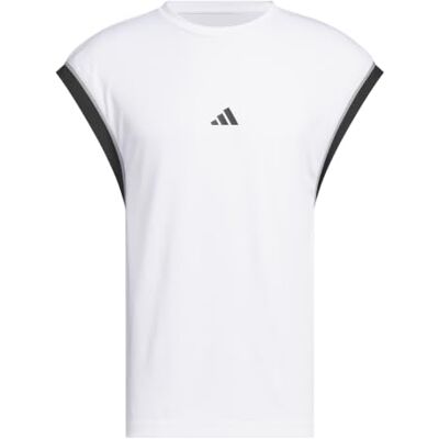 adidas heren Basketball All World Sleeveless Tank Shirt, White/Black, S Tall adidas heren Basketball All World Sleeveless Tank Shirt, White/Black, S Tall
