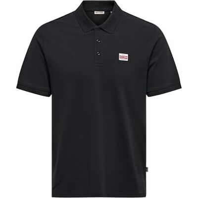 Only & Sons Onsdawson Reg Ss Polo Shirt Vd, jet black, XL Only & Sons Onsdawson Reg Ss Polo Shirt Vd, jet black, XL
