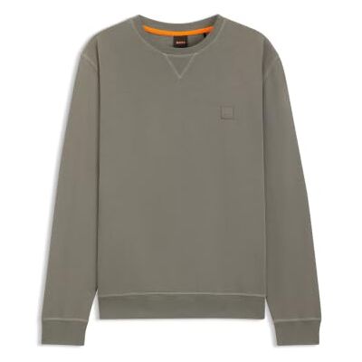 Boss Westart Relaxed-Fit sweatshirt van katoen met logo-patch, Open Grey76, XL Boss Westart Relaxed-Fit sweatshirt van katoen met logo-patch, Open Grey76, XL
