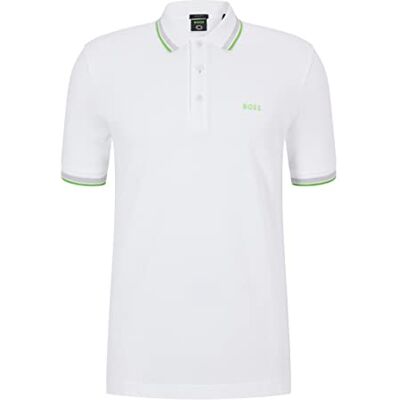 Boss heren Polo Paddy Curved, Natural101, XXL Boss heren Polo Paddy Curved, Natural101, XXL