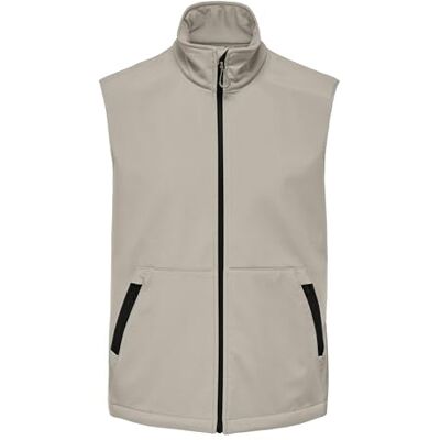 Only & Sons Onsbowie Life Vest OTW voor heren, Zilvervoering., XXL Only & Sons Onsbowie Life Vest OTW voor heren, Zilvervoering., XXL