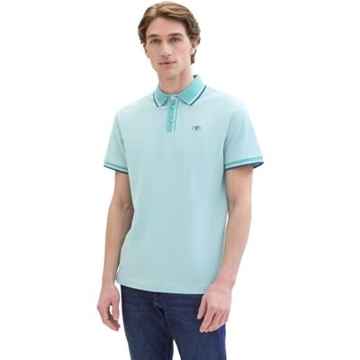 TOM TAILOR Poloshirt voor heren, 35651 Meadow Teal Twotone, M TOM TAILOR Poloshirt voor heren, 35651 Meadow Teal Twotone, M
