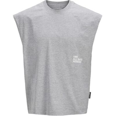 JACK & JONES Jcodynamic mouwloos T-shirt met ronde hals, gemengd grijs, S JACK & JONES Jcodynamic mouwloos T-shirt met ronde hals, gemengd grijs, S