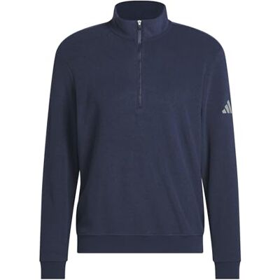 adidas Heren MENS ULTIMATE365 TERRY CLOTH QUARTER ZIP PULLOVER, collegiate navy, M adidas Heren MENS ULTIMATE365 TERRY CLOTH QUARTER ZIP PULLOVER, collegiate navy, M