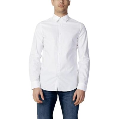 Giorgio Armani A X Heren Slim Fit Oxford Button Up Shirt, Wit Oxford/7blauw/W, XXL Giorgio Armani A X Heren Slim Fit Oxford Button Up Shirt, Wit Oxford/7blauw/W, XXL