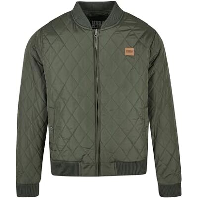 Urban Classics Heren jas Diamond Quilt Nylon Jacket, gewatteerde bomberjas voor mannen in vele kleuren verkrijgbaar, maten S 5XL, olijfgroen, XL Urban Classics Heren jas Diamond Quilt Nylon Jacket, gewatteerde bomberjas voor mannen in vele kleuren verkrijgbaar, maten S 5XL, olijfgroen, XL