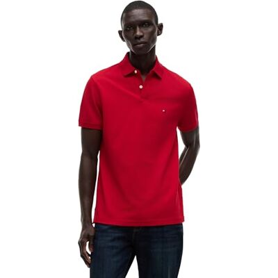 Tommy Hilfiger Short Sleeve Polo Shirts in Regular Fit With Stretch And Organic Pique Cotton heren Poloshirts met korte mouwen in normale pasvorm met stretch en biologisch piqué-katoen Tommy Hilfiger Short Sleeve Polo Shirts in Regular Fit With Stretch And Organic Pique Cotton heren Poloshirts met korte mouwen in normale pasvorm met stretch en biologisch piqué-katoen