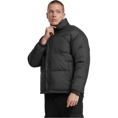 Urban Classics Overgangsjack voor heren, basic pufferjack, lichte bufferjas voor mannen, regular fit, maten S-5XL, zwart, XL Urban Classics Overgangsjack voor heren, basic pufferjack, lichte bufferjas voor mannen, regular fit, maten S-5XL, zwart, XL