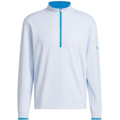 adidas Hombre Lightweight Half-Zip Top, Crystal Sky, L adidas Hombre Lightweight Half-Zip Top, Crystal Sky, L
