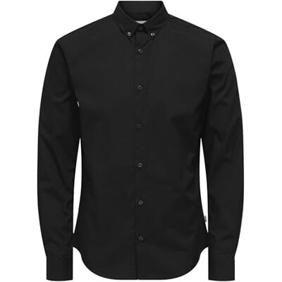Only & Sons Heren Onspolin BTN DOWN Shirt LS EXP RE hemd, zwart, XXL, zwart, XXL Only & Sons Heren Onspolin BTN DOWN Shirt LS EXP RE hemd, zwart, XXL, zwart, XXL