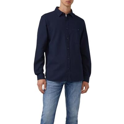 s.Oliver Regular fit: katoenen overhemd met structuur en borstzak, Donkerblauw, 3XL s.Oliver Regular fit: katoenen overhemd met structuur en borstzak, Donkerblauw, 3XL