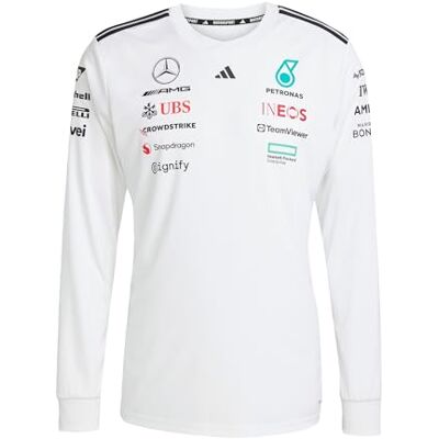 adidas Heren MERCEDES AMG PETRONAS FORMULA ONE TEAM DRIVER JERSEY LONG SLEEVE WHITE MEN, white/black, 3XL adidas Heren MERCEDES AMG PETRONAS FORMULA ONE TEAM DRIVER JERSEY LONG SLEEVE WHITE MEN, white/black, 3XL