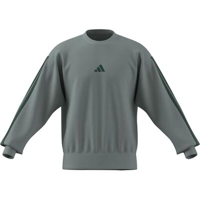 adidas Hombre ESSENTIAL THREE STRIPES FLEECE SWEATSHIRT, Wonder Sage/collegiate green, XL adidas Hombre ESSENTIAL THREE STRIPES FLEECE SWEATSHIRT, Wonder Sage/collegiate green, XL