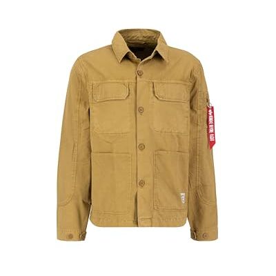 Alpha Colour Block Overshirt voor heren Khaki Alpha Colour Block Overshirt voor heren Khaki