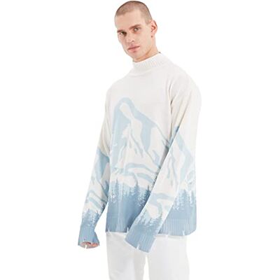 Trendyol Ecu Male Oversize Half Fisherman Geribbelde Kraag Sweatshirt heren sweater Trendyol Ecu Male Oversize Half Fisherman Geribbelde Kraag Sweatshirt heren sweater