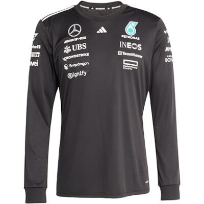 adidas Heren MERCEDES AMG PETRONAS FORMULA ONE TEAM DRIVER JERSEY LONG SLEEVE BLACK MEN, black/white, 3XL adidas Heren MERCEDES AMG PETRONAS FORMULA ONE TEAM DRIVER JERSEY LONG SLEEVE BLACK MEN, black/white, 3XL