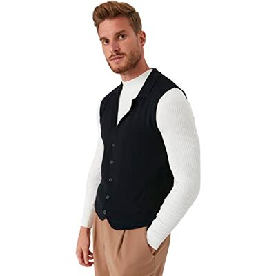 Trendyol V-hals, effen kleur, slim vest heren sweater (1-Pack) Trendyol V-hals, effen kleur, slim vest heren sweater (1-Pack)