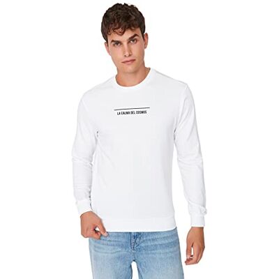 Trendyol MAN Sweatshirt Wit Regular, Kleur: wit, XL Trendyol MAN Sweatshirt Wit Regular, Kleur: wit, XL