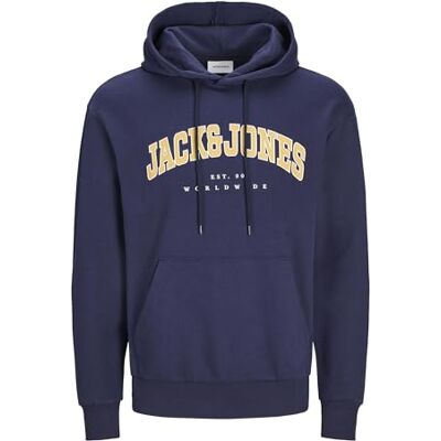 JACK & JONES JACK&JONES PLUS JJECALEB Varsity Sweat Hood NOOS PLS, navy blazer, 5XL JACK & JONES JACK&JONES PLUS JJECALEB Varsity Sweat Hood NOOS PLS, navy blazer, 5XL